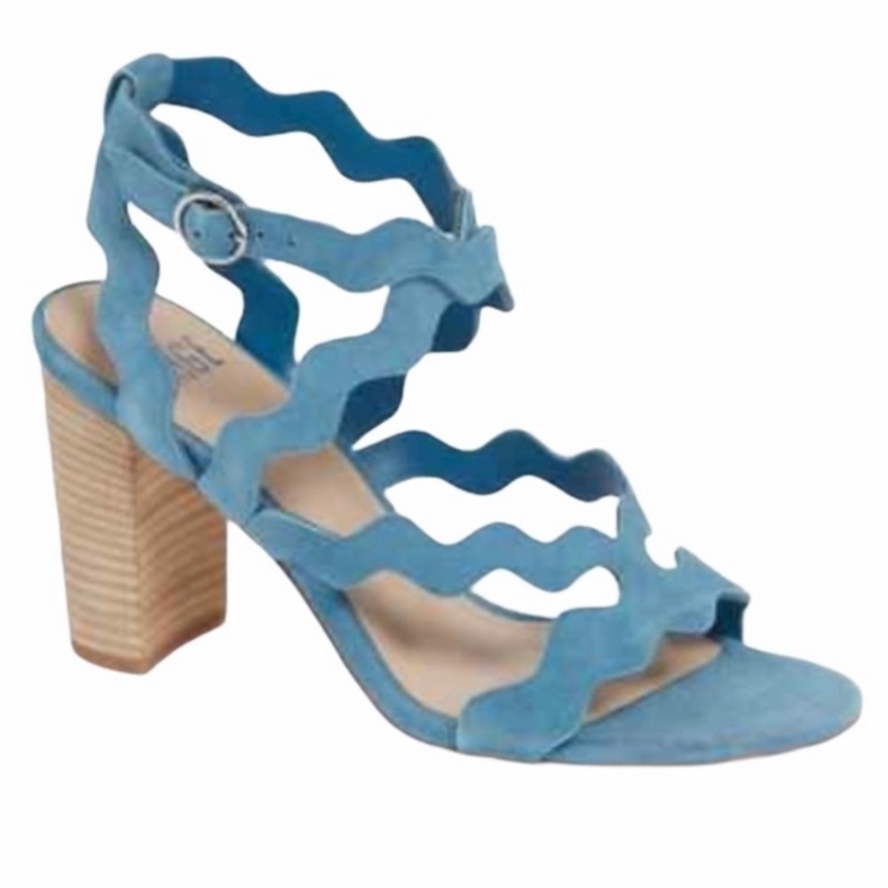 Paige Sage Scalloped Block Heel Sandal Size 11
